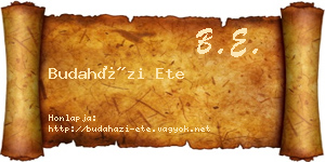 Budaházi Ete névjegykártya